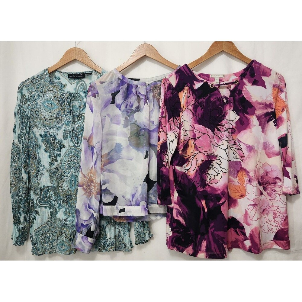 3 pc Lot Womens Tops Blouses Size Medium spring summer boho festival